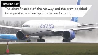 United Boeing 777 Plane Take Off During Rainy Runway Amazing Video