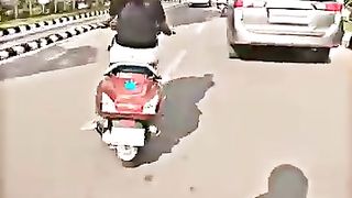 Bike race boy with girl