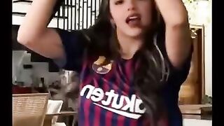 pretty girl with and cute smile dancing!