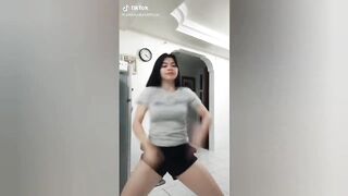 pretty girl dancing with energy
