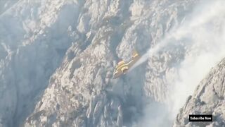 Croatian Air Force Fly a Steep Dive Fighting a Forest Fire