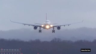 Turkish Airlines Plane Crosswind Landing Amazing Video