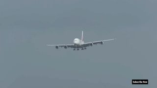 Emirates Airlines Airbus A380 Plane First Crosswind Landing Attempt Failed