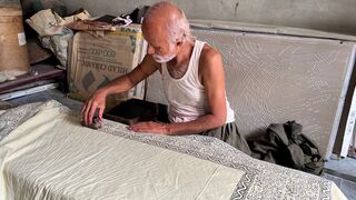 DIY Bedsheet Painting - Hundreds Years Old Skills - Block Printing On Bedsheet