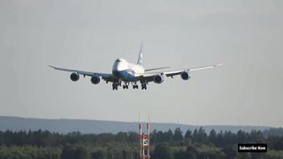Silkway Airlines Boeing 747 Plane Landing Amazing Video