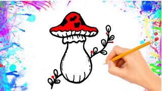 How to draw mushroom/easy drawing step by step