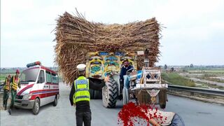 Ford_3610_load_sugrence_crossing_dangerous_motorway