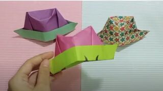 how to make origami paper hat 2