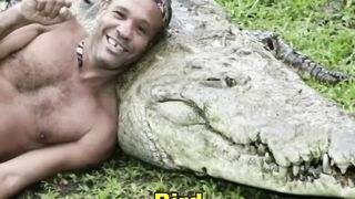 The man who swims with crocodile