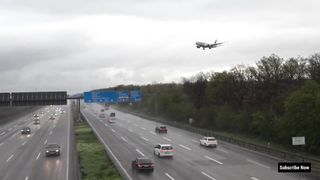 Qatar Airways Boeing 787 Plane Crossing The Motorway Before Landing Amazing Video