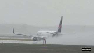 LATAM Cargo Boeing 767 Plane Wet Runway Takeoff Amazing Video