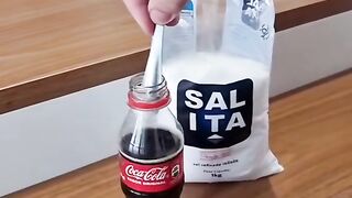 EXPERIMENT of salt and coca cola to make detergent