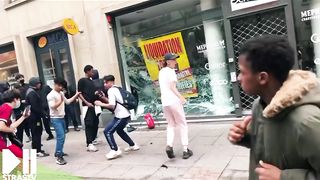 Strasbourg Scènes de pillage dans les magasins du centre ville