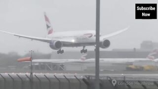 British Airways Boeing 787 Plane Encounters a Low Level Windshear Amazing Video