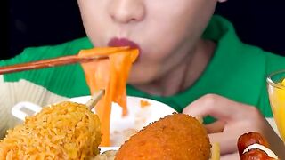 Cheese Tteokbokki With Crispy corn Dog