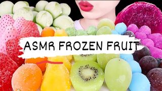 ASMR MUKBANG | FROZEN FRUITS,STRAWBERRY,PINEAPPLE,GRAPE,KIWI,ICE CREAM etc.EATING SOUNDS