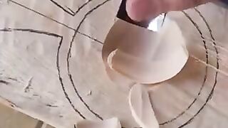 Satisfying wood asmr cutting