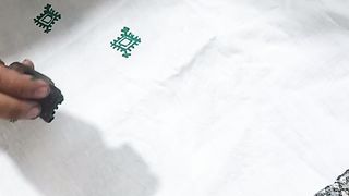 Block print on fabric