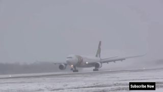 Air Purtugal Airbus A330 Plane Emergency Landing In Snow Storm Amazing Video