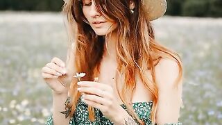 A Female Model Pictorial in the Flower Field