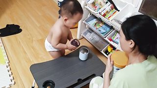 1 year 4 Month old Toddler learn to make his own milk