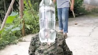 Bottle workout with Chinese uncle