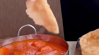 Asian mom eating Indian food gone very wrong but at least we had butter chicken…