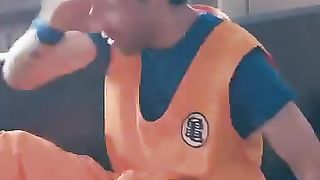 Goku punches Saitama