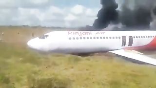 plane crash at Lombok International Airport, Indonesia
