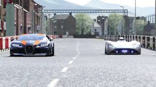 Battle between Mercedes-Benz Vision EQ VS  Bugatti Chiron Super Sport Car.
