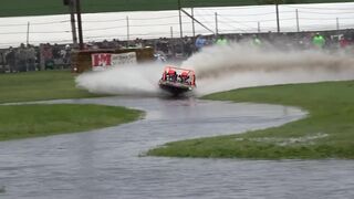 The engine burst into flames during the race