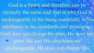 God is immutable 1