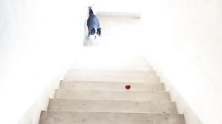 Playing football with himself