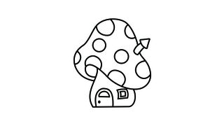 drawing a mushroom house