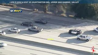 FULL CHASE: Burglary suspects fleeing CHP get stopped by PIT maneuver in Inland Empire