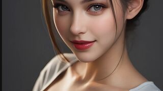 Beautiful expression of the model. Smile and let's have fun / photo of AI model / photo of AI