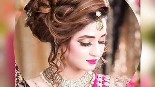 Bridal Hairstyle With Makeup 2021 _ Girls Hairstyle For Engagement(480P)