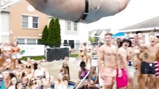 trendin fun Olympic trampoline at a pool party