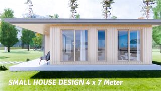 4 x 7 Meter_ Small House Design - Box Type House with Wooden