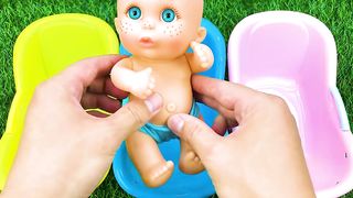 Satisfying Video l Mixing Candy in 3 Rainbow BathTubs & Magic Skittles & Slime Cutting ASMR