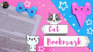 How To Make a Paper Kawaii Bookmark | Origami Cat Bookmark | DIY Kitty Bookmark | Creative Mind |