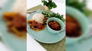 Delicious keto meatballs and celery