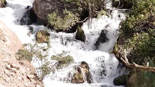 mountain, river
