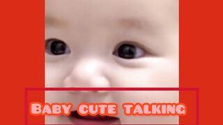 Cute baby funny laughing and talking