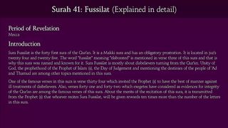 Surah Fussilat (Explained in detail)_ Arabic and English translation.