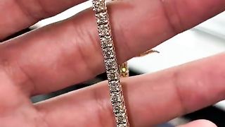 Natural VS 6 Carat Diamond & 14k Gold Tennis Bracelet