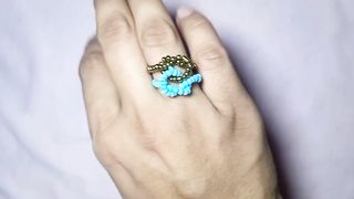 Diy beaded ring/diy love knot beaded ring