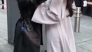 strangers trying abaya and hijab for the first time #viral #views #fashion #viral #hijab