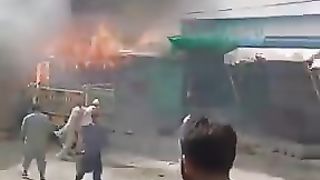 Fire fighters in Pakistan