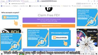 Claim free FEY Feyorra crypro currency direct to faucetpay wallet adress